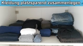 Kleiderschrank organisieren – Kleidung platzsparend zusammenlegen amp einräumen – Klamotten falten [upl. by Streeto]