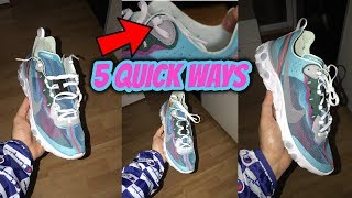 HOW TO LACE YOUR NIKE REACT ELEMENT 87s 5 SIMPLE WAYS [upl. by Dot978]