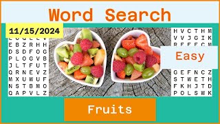 Word Search Easy  Fruits  11152024 [upl. by Genevra]