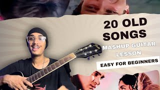 Easy Hindi Songs On Guitar Tor Beginners  Old Mashup 4 Chords [upl. by Oriane]