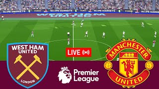 LIVE West Ham United vs Manchester United Premier League 2425 Full Match  Video Game Simulation [upl. by Ameehs]