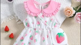 New baby frock design with gunj  Naya baby frock gunj design larkion k Liye new2024designs [upl. by Anderea449]