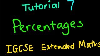 IGCSE Extended Maths Tutorial 7  Percentages Profit and Interest [upl. by Hizar]