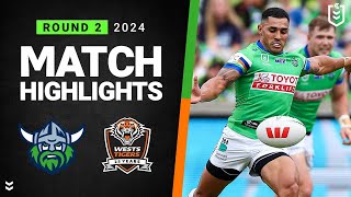 NRL 2024  Raiders v Wests Tigers  Match Highlights [upl. by Aisilef]