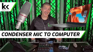 How To Connect Condenser Mic To Computer Mac or PC [upl. by Jahn794]