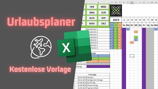 Urlaubsplaner in Excel für Mitarbeitende  Kostenlose Vorlage [upl. by Ekaterina]