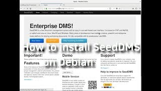 How to install SeedDMS on Debian [upl. by Tsenrae]