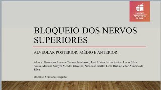 Bloqueio dos Nervos alveolares Superiores posterior médio e anterior [upl. by Lenz70]