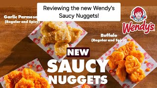 Reviewing the new Wendys Saucy Chicken Nuggets in Four Flavors wendys fastfood [upl. by Niak]