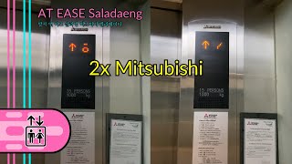 AT EASE Saladaeng Bangkok  2 Mitsubishi Traction Elevators [upl. by Thielen]