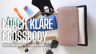 COACH KLARE CROSSBODY In COLORBLOCK  Unboxing Whats in my Bag and Bag Review [upl. by Seedman]