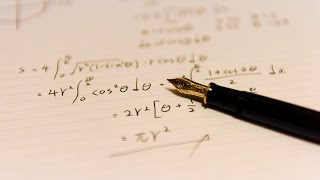 ASMR  Mathematical proof quotArea of a circlequot with Fountain pen [upl. by Annyrb]