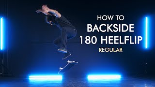 How to Backside 180 Heelflip Regular Stance w Moose  Skate Trick Tutorial  Skateboarding [upl. by Clothilde]