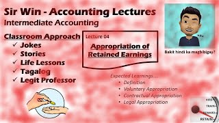 Lecture 04 Appropriation of Retained Earnings Retained Earnings Intermediate Accounting [upl. by Khai]