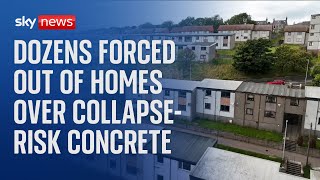 Dozens forced out of their homes over buildings with collapserisk concrete in Scotland [upl. by Aicatsal]