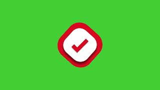 Animated Check mark amp Cross Icon on green screen background  HD  Royalty Free [upl. by Humo]