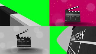 Clapperboard Transition  Film Clapper Transition Green Screen  Graphics amp Animation [upl. by Eniger]