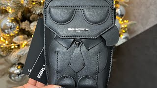 Распаковка сумки KARL LAGERFELD PARIS Ikons Choupette Cell Phone Crossbody [upl. by Eanehs]