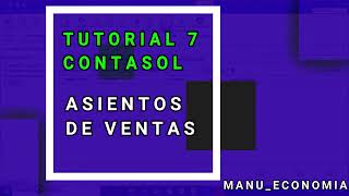 Contasol 7 Contabilizar una venta [upl. by Bilicki415]