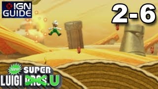 New Super Luigi U 3 Star Coin Walkthrough  LayerCake Desert6 Spinning Sandstones [upl. by Oakes]