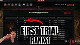 Rank 1 Barb  First round in Diablo 4 New Endgame Trials [upl. by Lihka328]