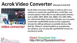 Acrok Video Converter Ultimate 4 4 42 615 [upl. by Dnomar402]