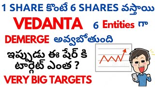 Vedanta Share Price Target  Buy 1 share and Get 6 Shares  Vedanta Share Demerger News in Telugu [upl. by Wiles]