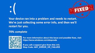 Your device ran into a problem and needs to restart  Windows 10 Blue Screen Error Fix [upl. by Sandye]