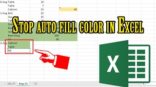 How to Fix Entering Words in MS Excel Automatically Fill Color  Turn Off Auto Fill Color in Excel [upl. by Horace]