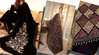 Beautiful velvet embroidery shawls velvet shawls designs by Charming Style Tips [upl. by Halona425]