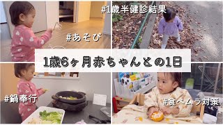 【1歳６ヶ月】赤ちゃんとの1日｜1歳半検診結果｜食べムラ対策｜あそび｜ワンオペ [upl. by Yaresed]