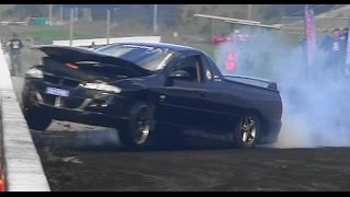 MALOO UTE SLAMS INTO THE WALL AT BURNOUT OUTLAWS 2 [upl. by Emiaj]