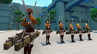 ฝึกกองกำลังทหารแสนป่วน  Roarks Attack on Titan Fan Game [upl. by Gayler897]