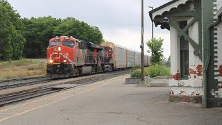 SAAHC Railfanning CNVIA at Woodstock VIA Station  Woodstock Ontario Canada June 24 2023 [upl. by Loris919]