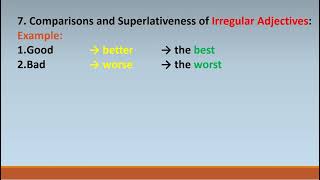 Irregular Adjectives use as Comparative and Superlative 08317 [upl. by Holofernes970]