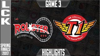 SKT T1 vs KT Rolster Highlights Game 3  LCK Spring Finals 2017 KT vs SKT G3 [upl. by Anhej]