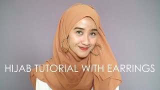 SIAPA BILANG PAKE HIJAB GA BISA PAKE ANTING Hijab tutorial with earrings [upl. by Nnairb]