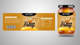 How to Create a Simple Honey Label Design in Photoshop [upl. by Ramsden]