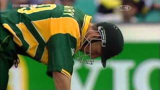 Glenn McGrath hits Steve Elworthy in the head [upl. by Esirehc]