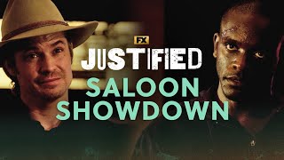 Raylan and Jodys Saloon Showdown  Scene  Justified  FX [upl. by Igenia]