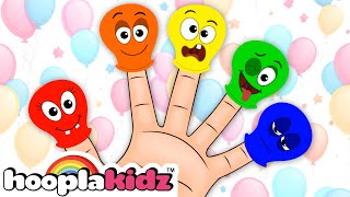 HooplaKidz Balloon Finger Family Song  Fun Kids Songs [upl. by Furie]