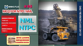 Mcq for NTPC NML 03Mining Plus opencast  mine legislationEMTMINING PLUS [upl. by Gustave875]