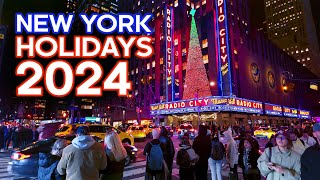 4k NYC Christmas Walk 🎄 5th Avenue and Rockefeller Center Christmas Tree [upl. by Aihcrop]