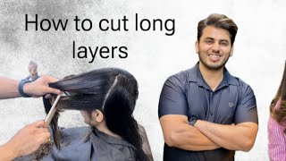 Lang layers kese kre  how to cut long layers easy technique  layering with length ￼￼ [upl. by Anomahs167]