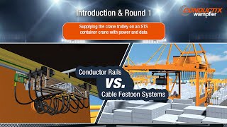 Conductor Rails vs Cable Festoon Systems  What´s best to supply crane trolleys on STS cranes [upl. by Laddie]