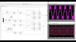 FiveLEVEL Multilevel TWO CASCADED HBRIDGES PWM Phase Shift Inverter Using Matlab Simulink [upl. by Sillyrama]