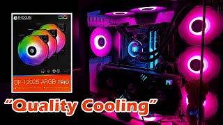 Bang for your buck budget performance fans ID Cooling DF12025 ARGB Trio l Unboxing and Guide [upl. by Wershba]