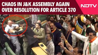 JampK Assembly Fight  Chaos In Jammu And Kashmir Assembly Again Over Resolution For Article 370 [upl. by Friday773]