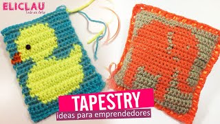 Tapestry Crochet Fácil  Qué es y Cómo empezar  Diseños  Tapestry easy crochet  EliClau [upl. by Yelsehc]