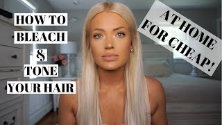 HOW TO BLEACH AND TONE YOUR HAIR AT HOME FOR CHEAP  Isabel Galvin [upl. by Eissoj231]